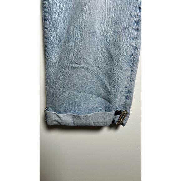 Free People Womens Size 26 Astoria Wide Leg High Rise Cuffed Jean In Sea Foam - Picture 6 of 13